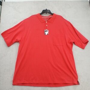 Cactus Mens Performance Polo Shirt Red 4X Short Sleeve Cotton Pocket New Tag